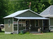 The museum's gift shop is housed in a replica of the Elkmont Post office. Click for bigger photo.