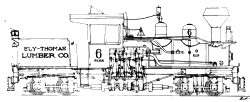This is the plan for a two-truck narrow gauge Shay. The Shay on display at the Little River Railroad and Lumber Company Museum is a much larger three-truck standard-gauge Shay. Click for a bigger picture of this plan.