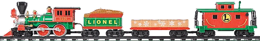 The first issue of Lionel's G-gauge 4-4-0-drawn train, showing the early red-and-green color scheme.  Sorry, I don't have a bigger photo.