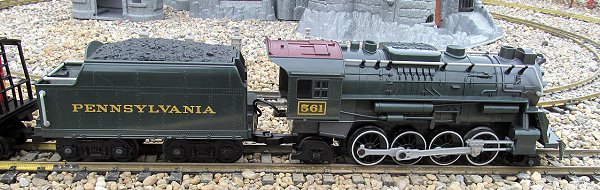 The Pennsy version of Lionel's G gauge 'Berkshire' locomotive, most often seen in Polar Express colors. Click for bigger photo.