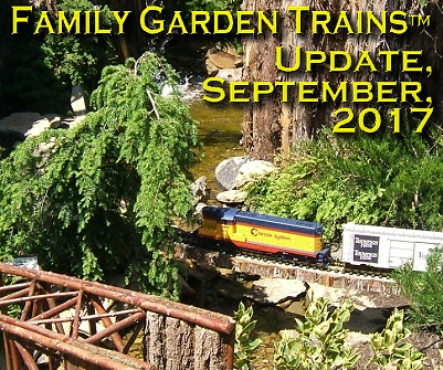 September, 2017 Update from Family Garden Trains<sup><small>TM</small></sup>.  This is a photo of a railroad that Paul Busse's Applied Imagination team set up in Holden Arboretum in 2007.  Click to see a bigger photo.