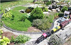 This photo shows the south loop of the railroad from above, a photo by Will Davis.  Click for a larger photo.