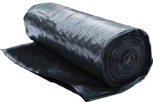 Black plastic sheeting must be protected from sunlight, but weeds can not root through it.  Check to see this product on Amazon.