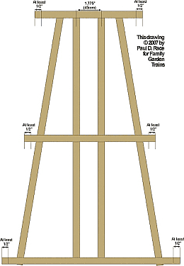 This diagram shows the sills being added, with their length cut to leave plenty of space for the cross-pieces.