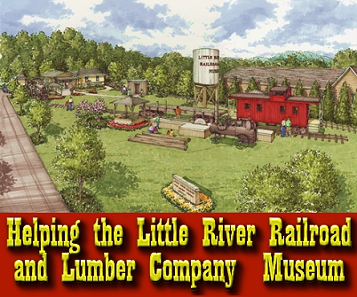 Helping the  Little River Railroad and Lumber Company Museum - this image shows some things on the museum's 'to-do' list that have yet to be done, but which could easily be done with your help.