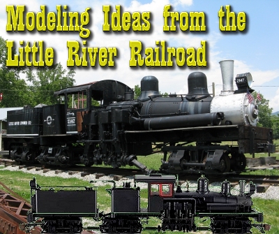 Modeling Ideas from the Little River Railroad - This photo shows a Bachmann Large Scale three-truck Shay model and a full-sized LRRR Shay locomotive.  The Bachmann is narrow gauge, and the full-sized Shay is standard gauge, but it does make you think, doesn't it?