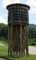 The Walland community water tank is also on the grounds, with new supports. Click for bigger photo.