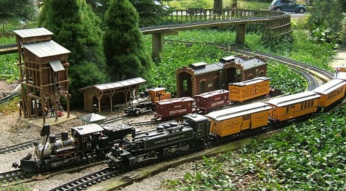 Jack and Cecil Easterday's railroad featured Narrow Gauge Trains from LGB